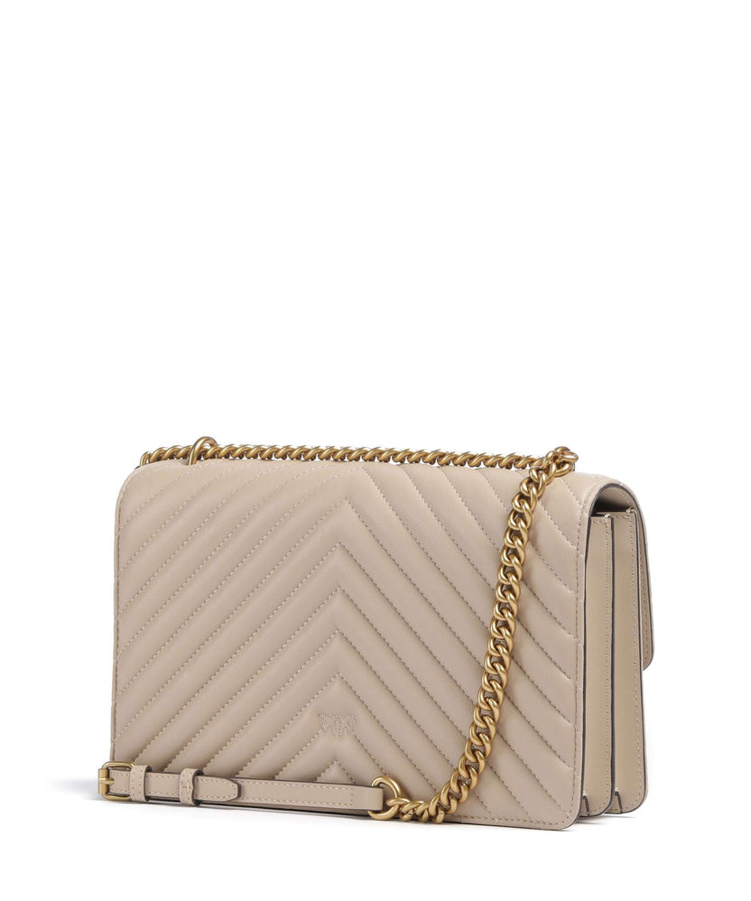 Pinko Love One Classic Shoulder bag beige/grigio fumo/antique gold
