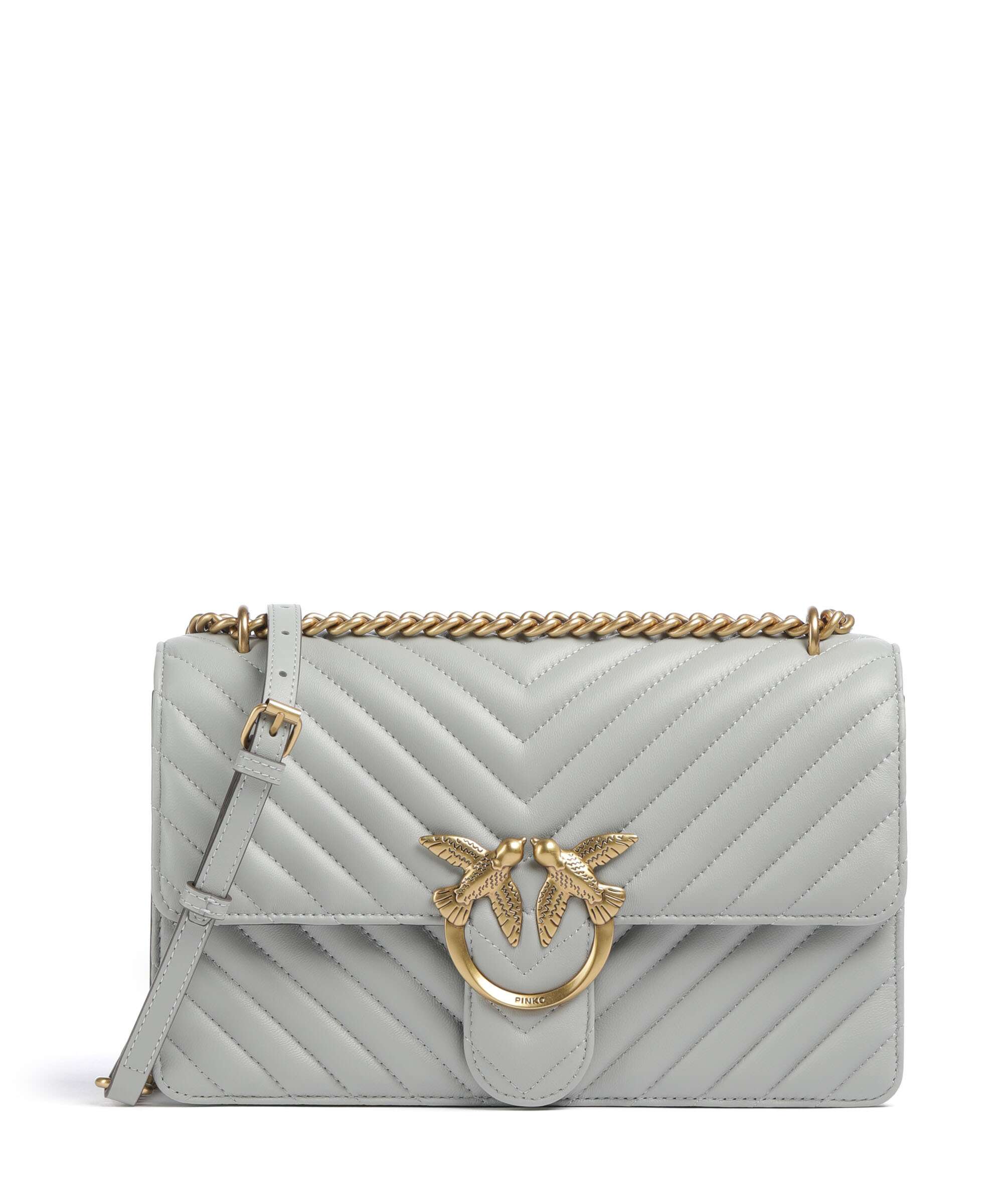 Pinko Love One Classic Shoulder bag grigio perla/antique gold