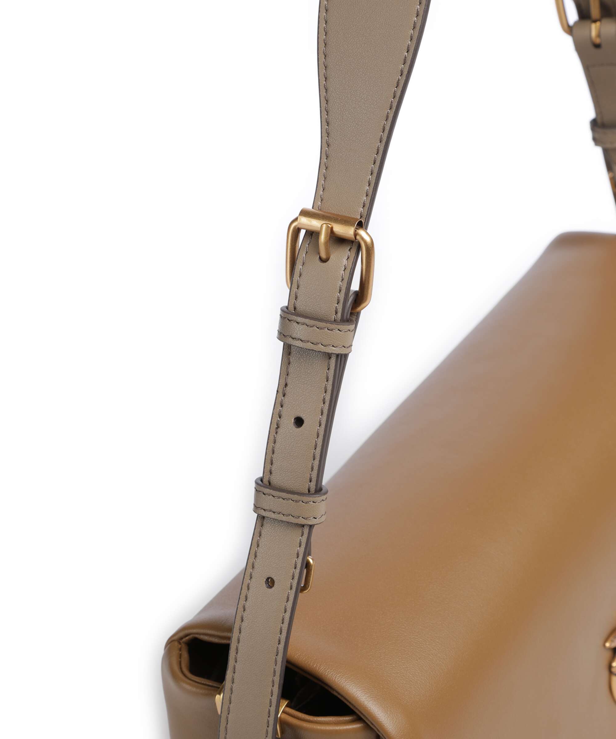 Pinko Click Soft Horizontal Shoulder bag grigio talpa/antique gold