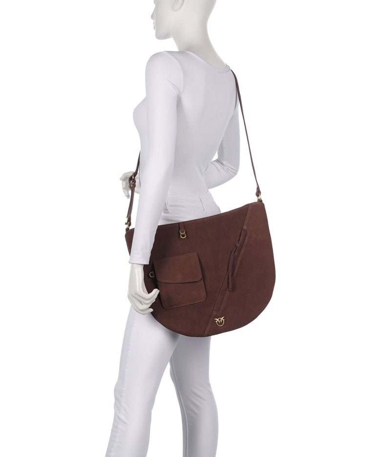 Pinko Luna Big Hobo bag castano intenso/matt gold