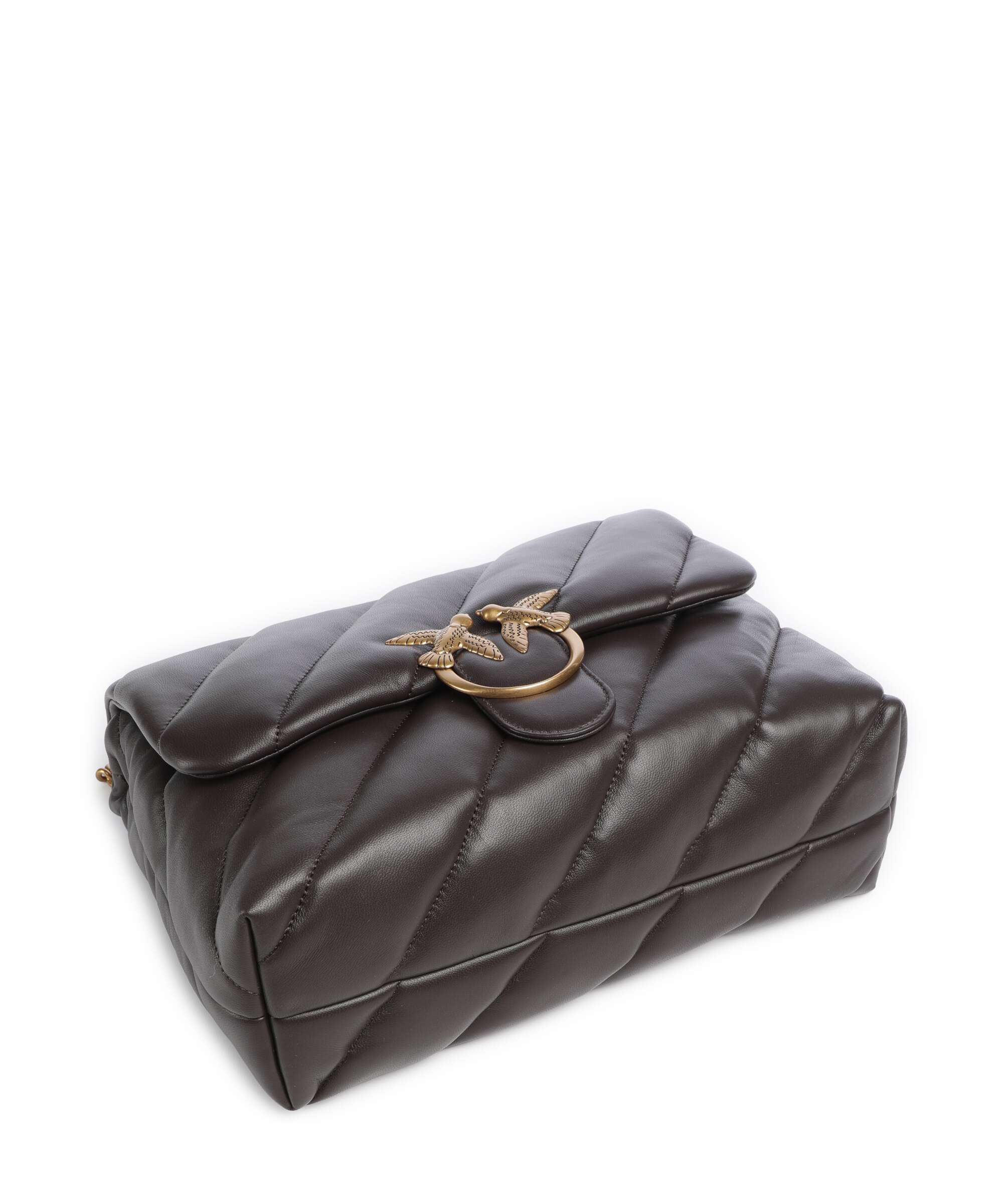 Pinko Love Puff Big Shoulder bag marrone marasca/antique gold