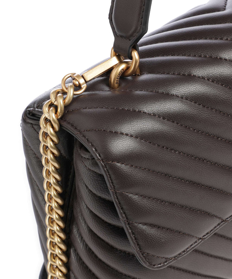 Pinko Love Lady Puff Classic Handbag marrone marasca/antique gold
