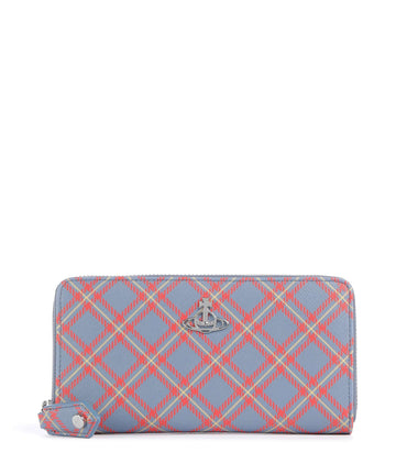 Vivienne Westwood Saffiano Printed Classic Portefeuille blue/orange tartan