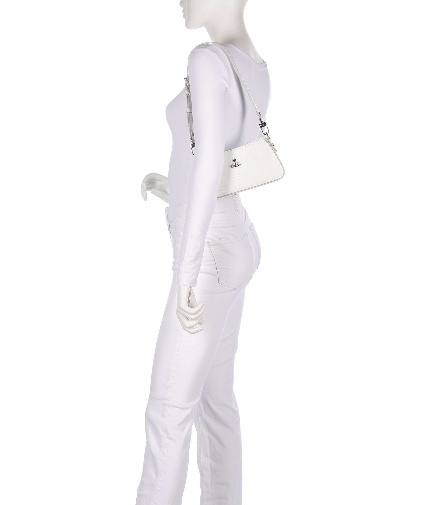 Vivienne Westwood Tasha Embossed Croc Mini Shoulder bag white