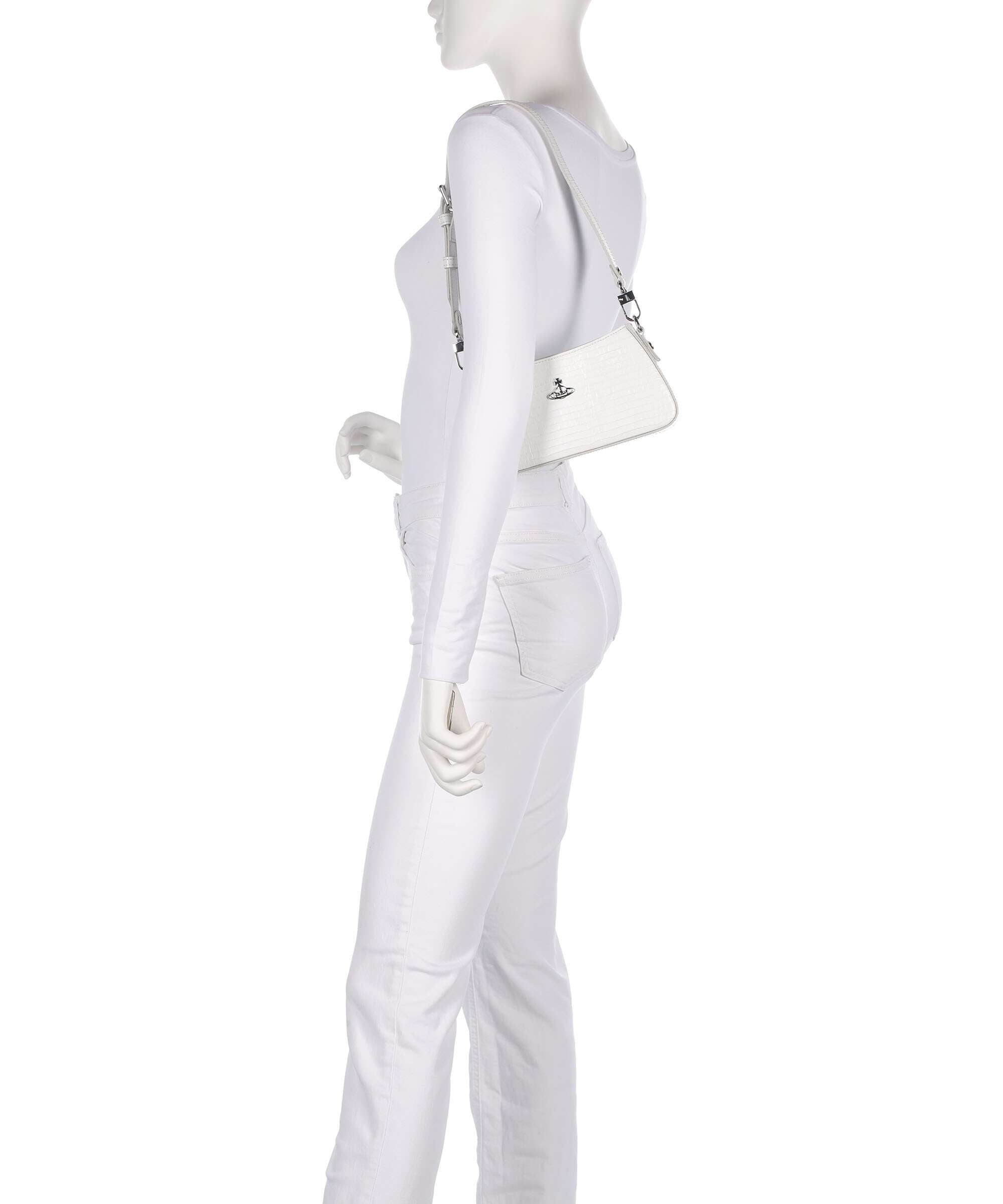 Vivienne Westwood Tasha Embossed Croc Mini Shoulder bag white