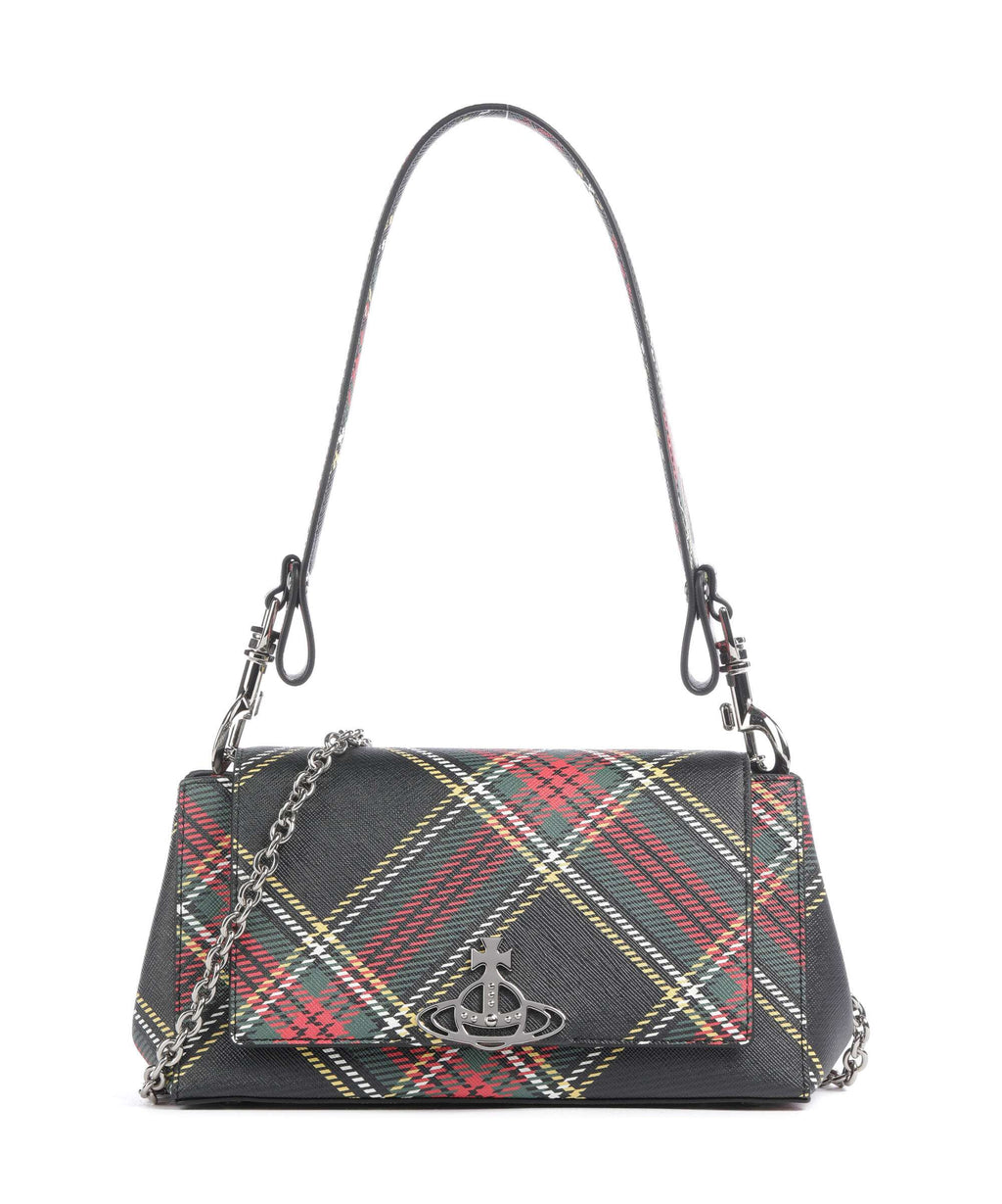 Vivienne Westwood Hazel Saffiano Printed Medium Shoulder bag chelsea tartan