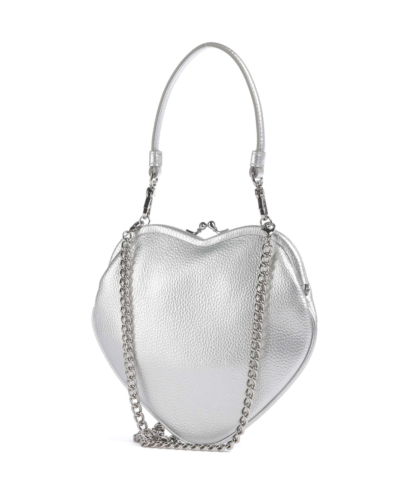 Vivienne Westwood Belle Heart Frame Re-Vegan Grain Shoulder bag silver
