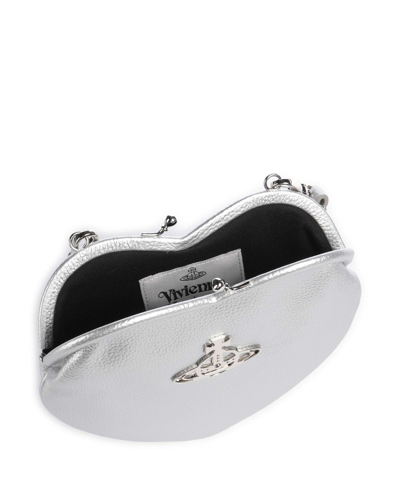 Vivienne Westwood Belle Heart Frame Re-Vegan Grain Shoulder bag silver