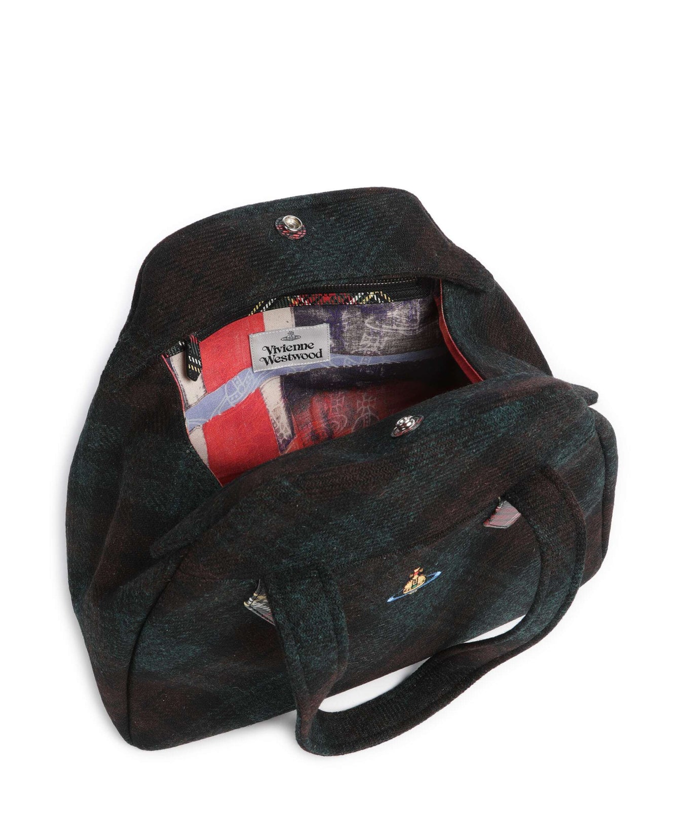 Vivienne Westwood Archive Harris Tweed Check Large Tote bag dark check