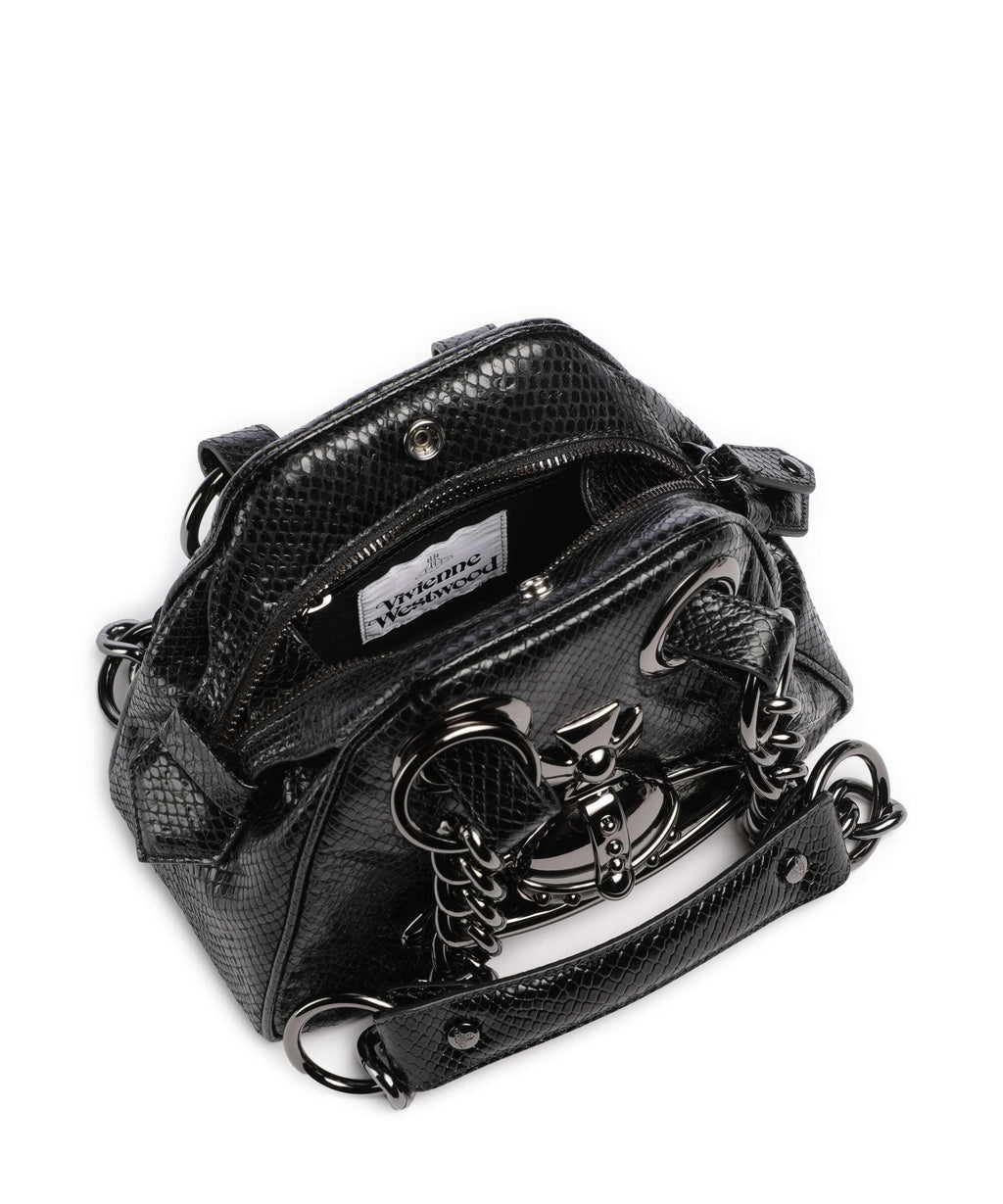 Vivienne Westwood Archive Python-Effect Embossed Shoulder bag black