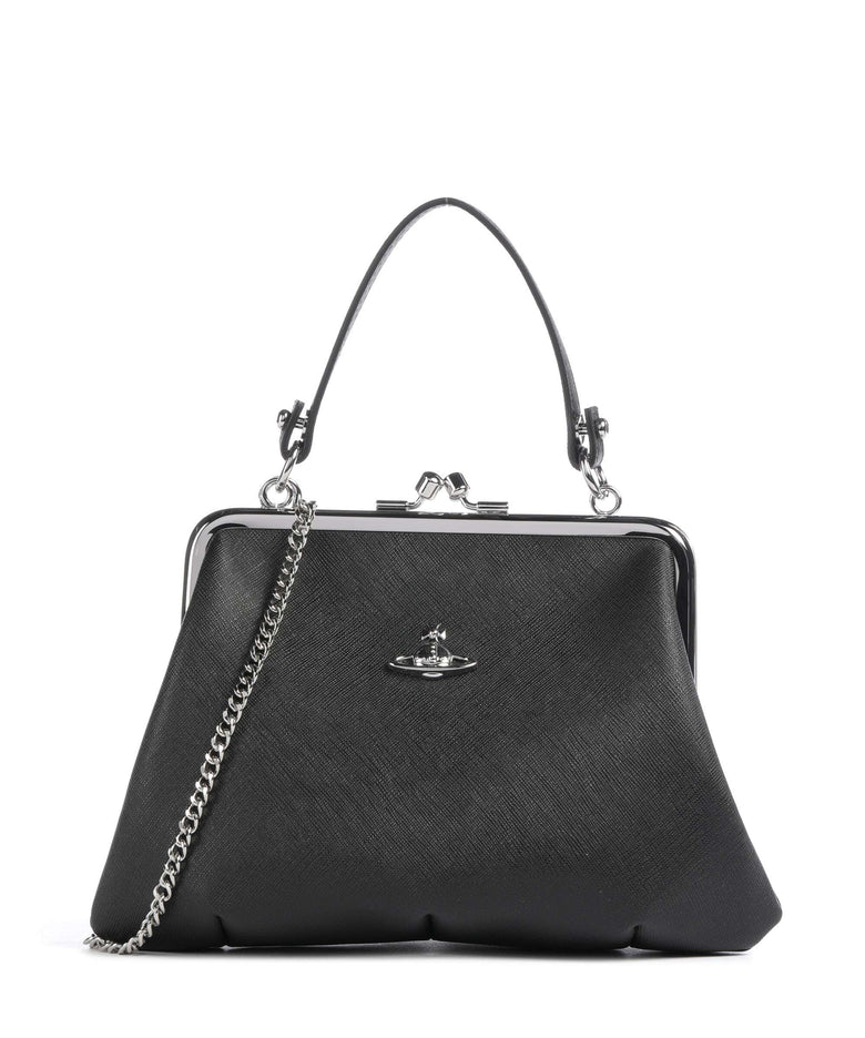 Vivienne Westwood Granny Frame Saffiano Handbag black