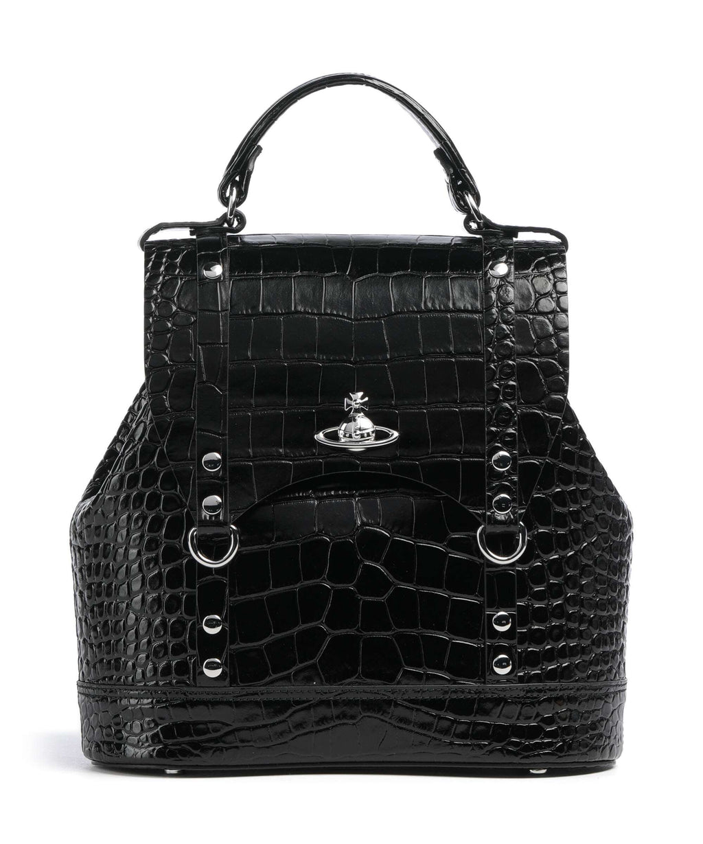 Vivienne Westwood Max Embossed Croc Small Backpack black