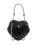 Vivienne Westwood Belle Heart Frame Embossed Croc Crossbody bag black