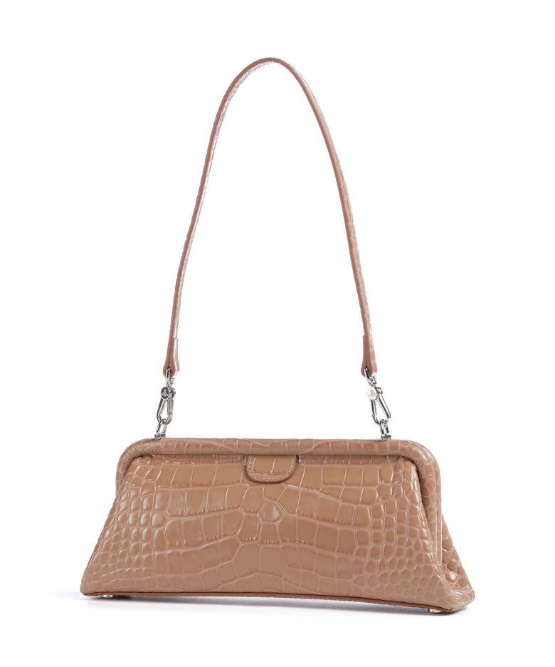 Vivienne Westwood Jane Frame Embossed Croc Shoulder bag dusty pink