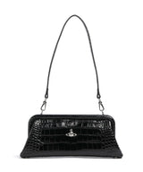 Vivienne Westwood Jane Frame Embossed Croc Sac porté épaule black