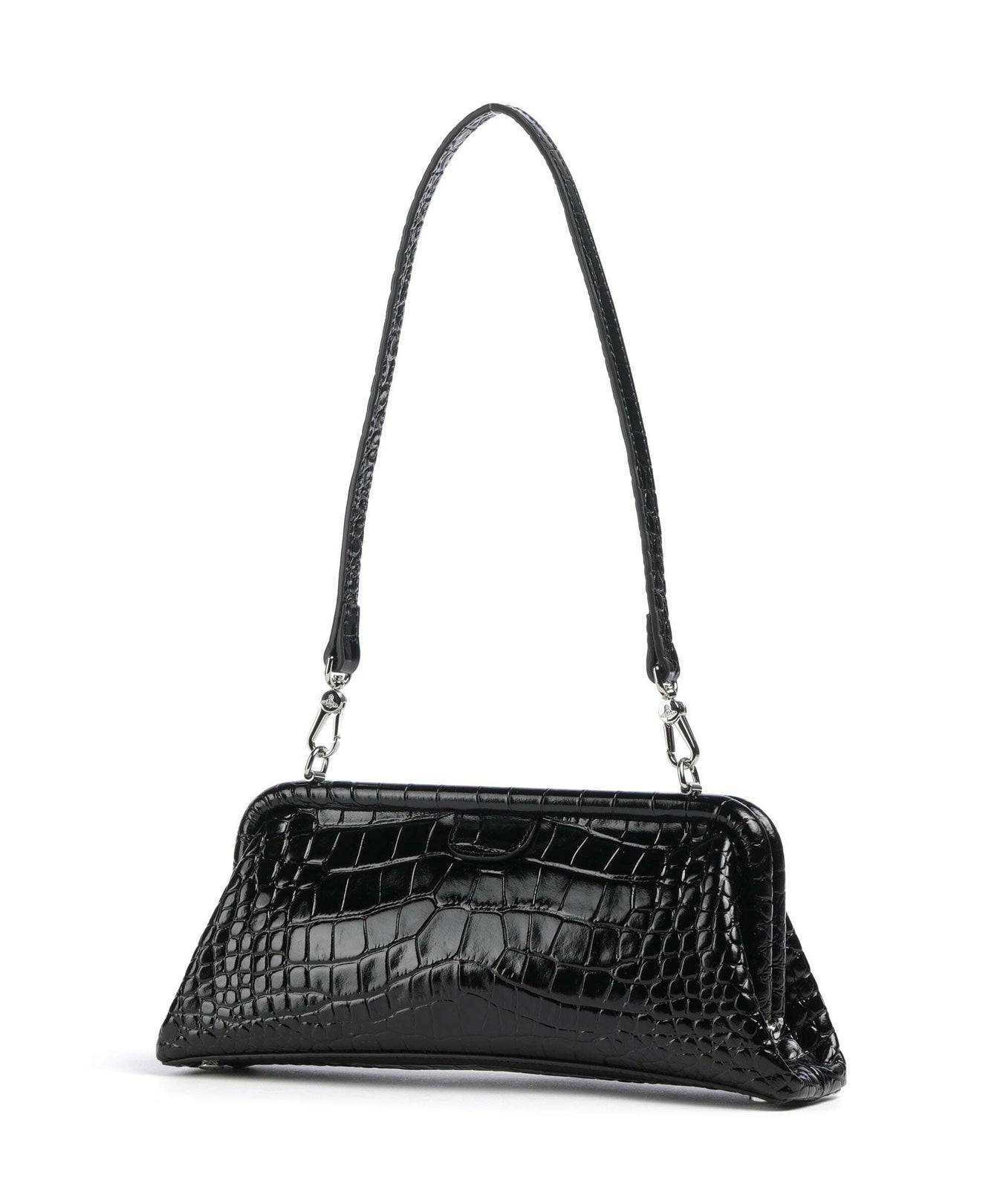 Vivienne Westwood Jane Frame Embossed Croc Shoulder bag black