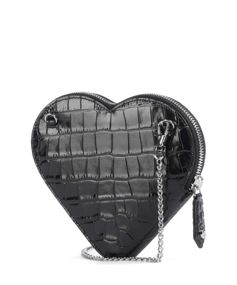Vivienne Westwood Heart Embossed Croc Crossbody bag black