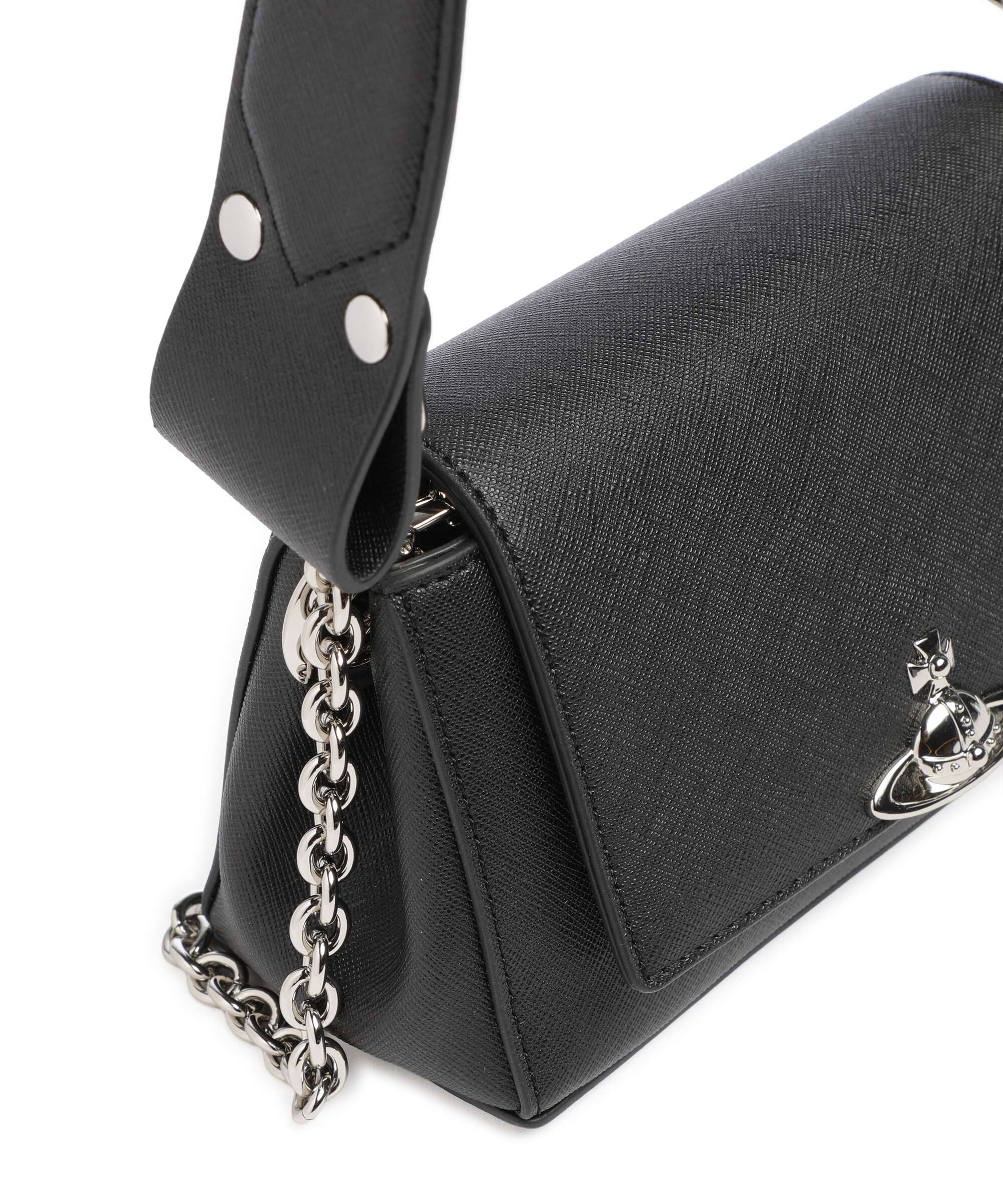 Vivienne Westwood Hazel Saffiano Plain Small Shoulder bag black