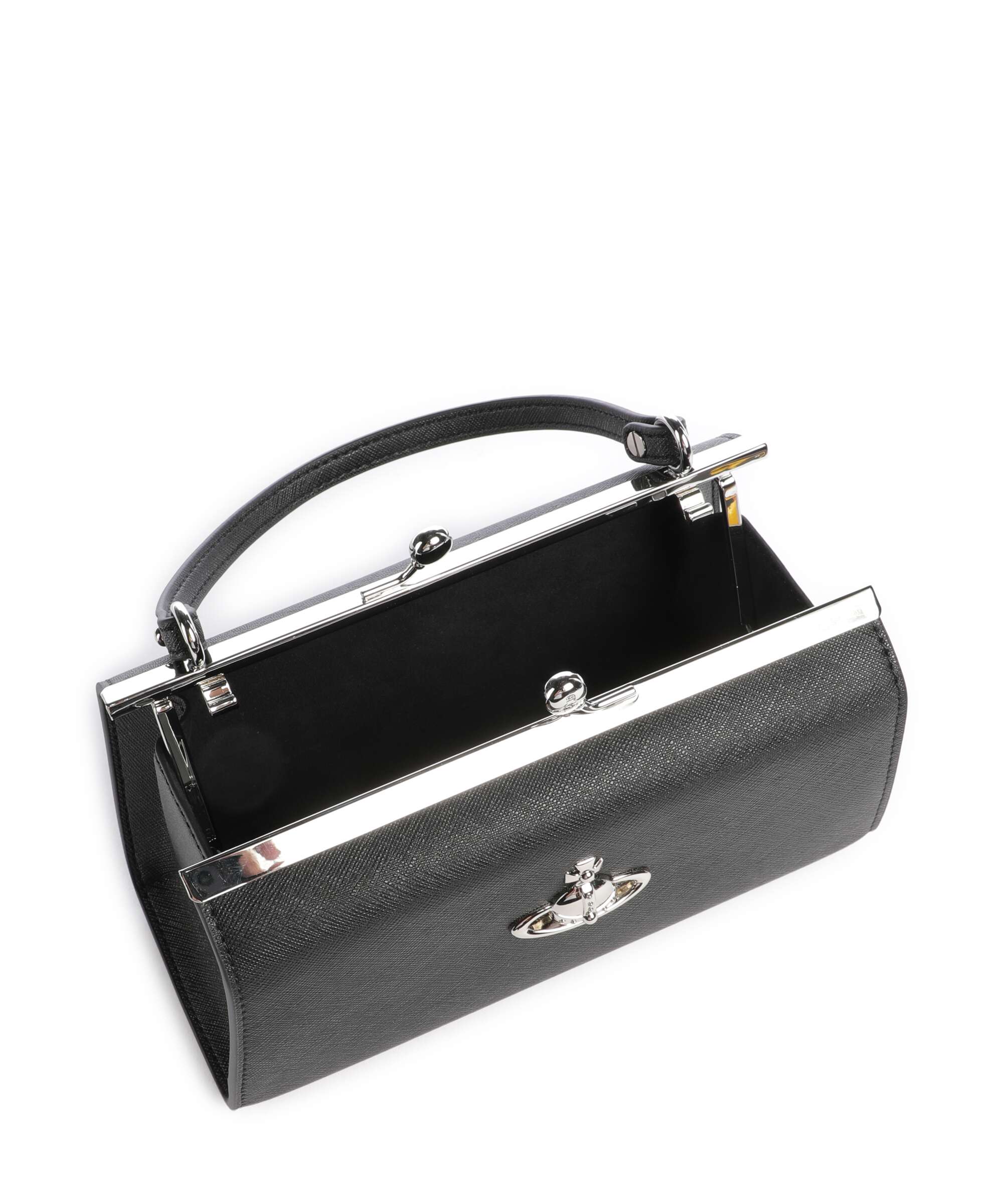 Vivienne Westwood Doll Frame Saffiano XL Handbag black
