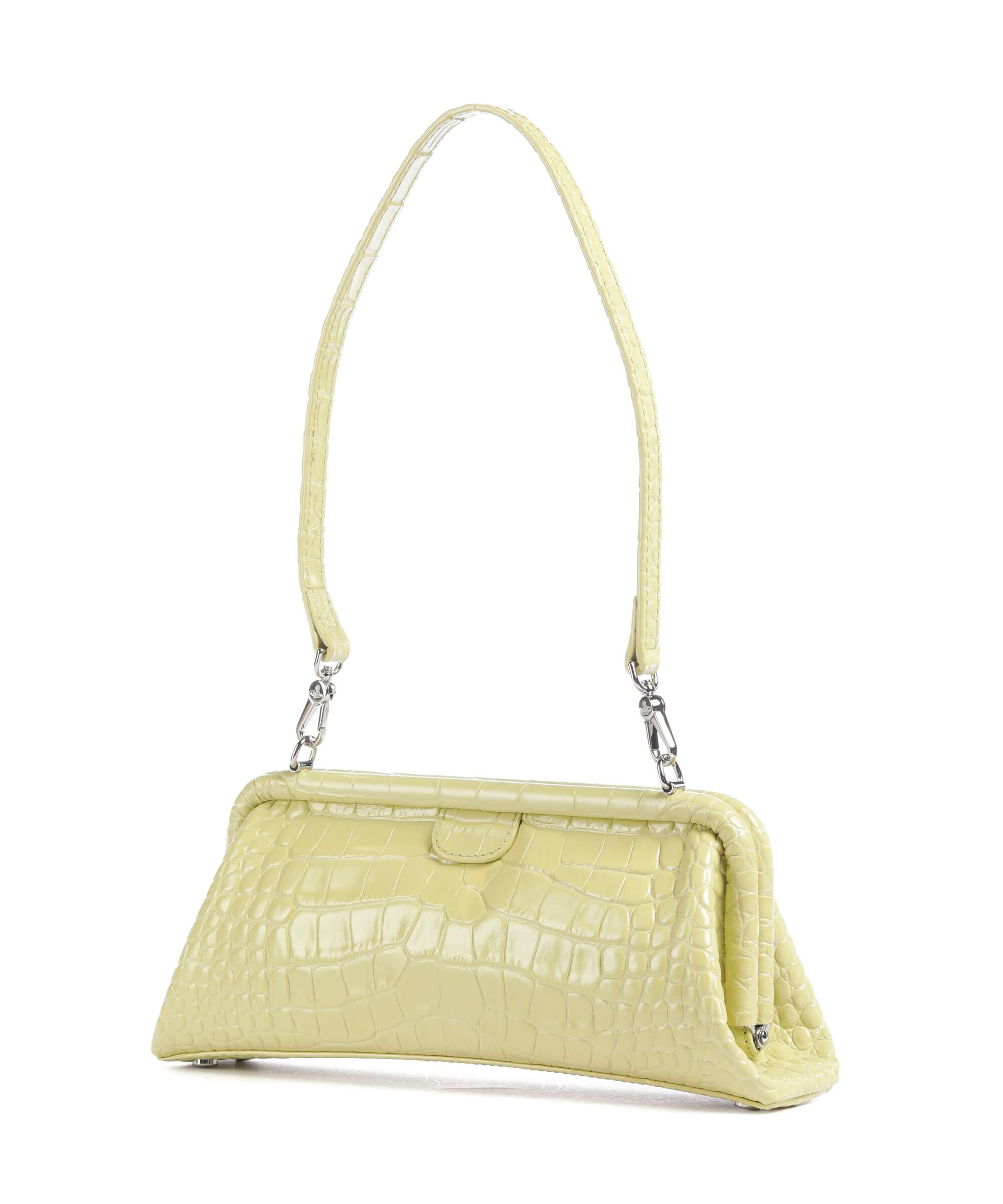Vivienne Westwood Jane Frame Embossed Croc Shoulder bag lime green