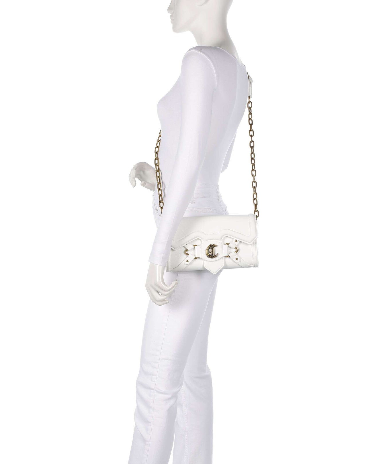 Just Cavalli Crossed Laces Crossbody bag white