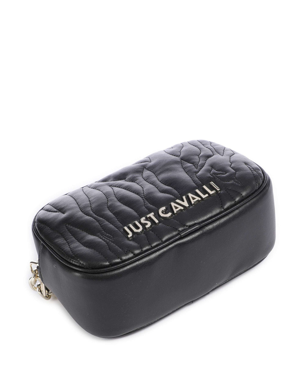 Just Cavalli Quilted Zebra Crossbody bag black