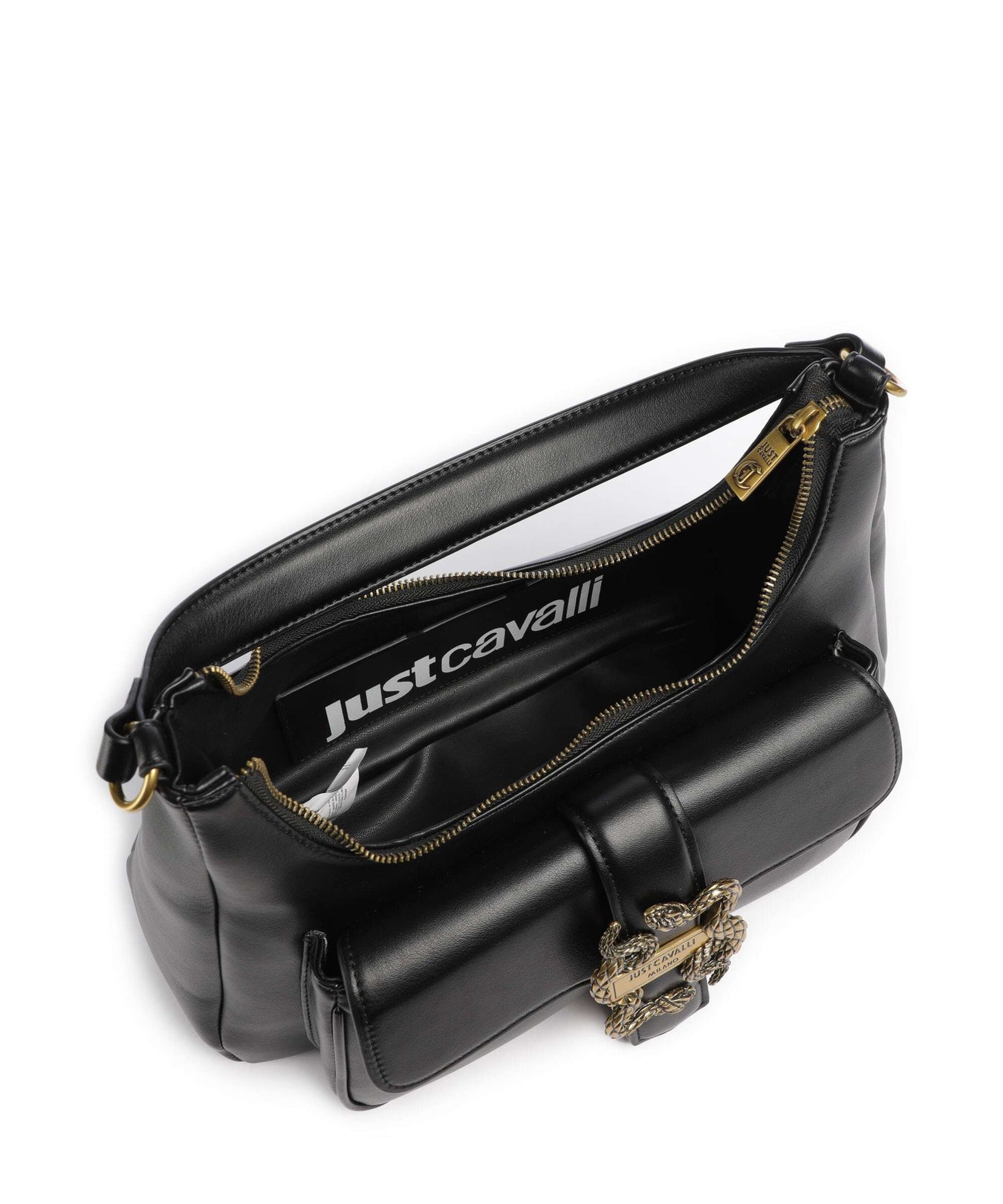 Just Cavalli Iconic Snakes Shoulder bag black