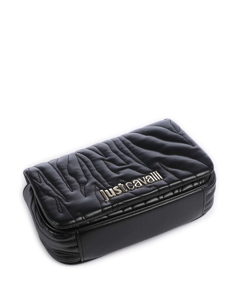 Just Cavalli Quilted Zebra Shoulder bag black
