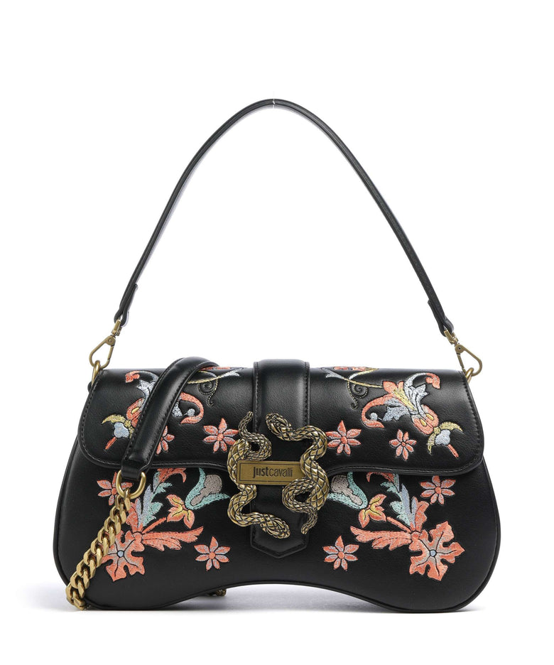 Just Cavalli Iconic Snakes Shoulder bag black