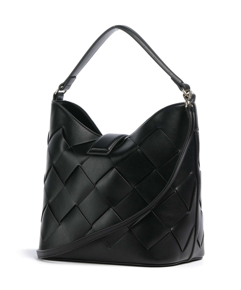 Just Cavalli Iconic Snakes Braided Hobo bag black