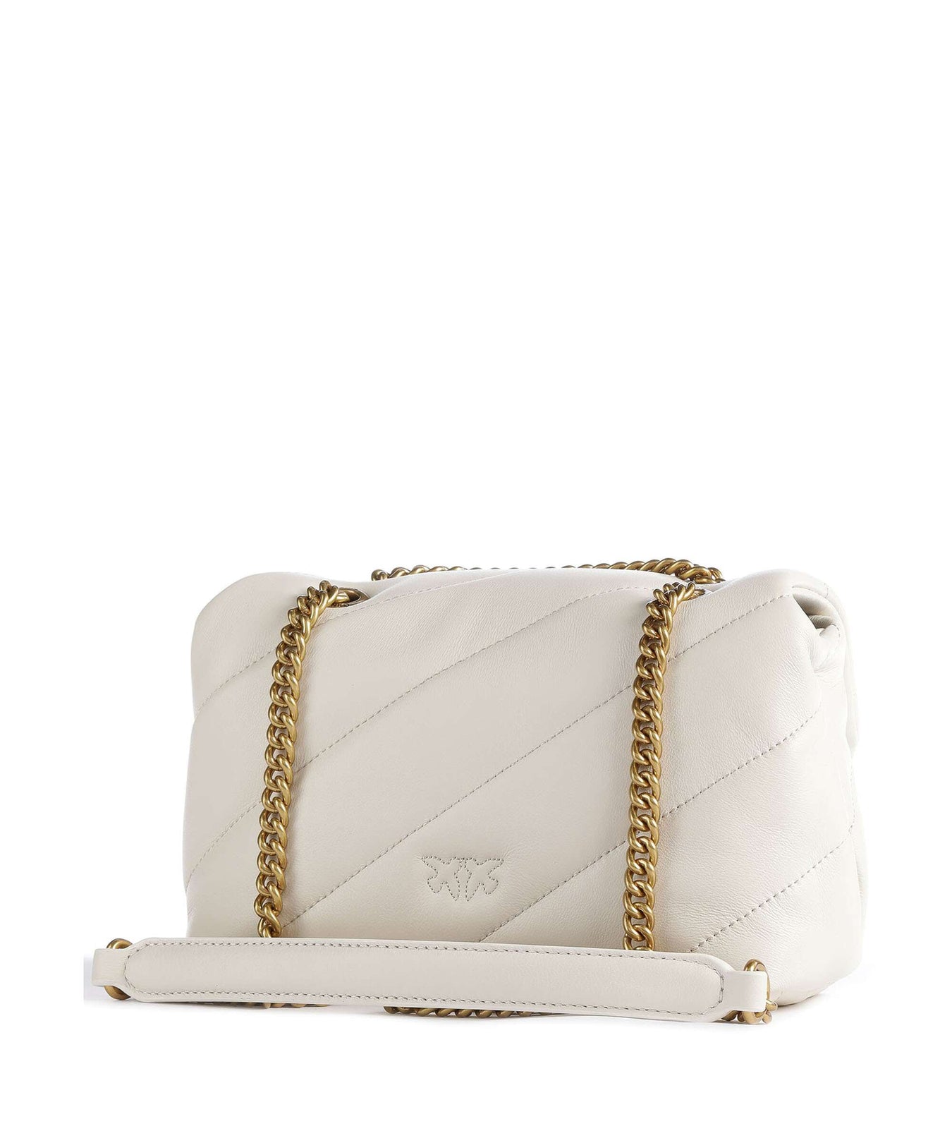 Pinko Love Puff Mini Shoulder bag bianco seta/antique gold