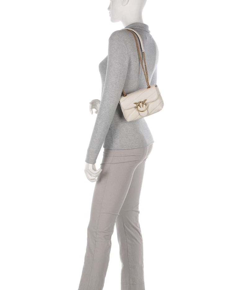 Pinko Love Puff Baby Shoulder bag bianco seta/antique gold