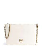 Pinko Flat Classic Crossbody bag bianco seta/antique gold