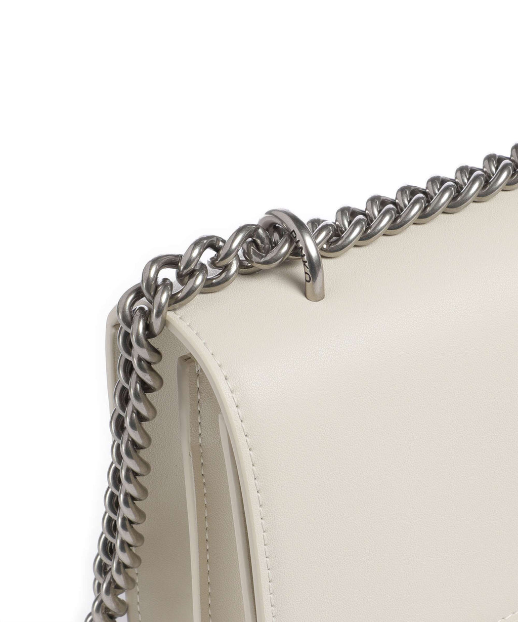 Pinko Love One Classic Shoulder bag bianco seta/old silver