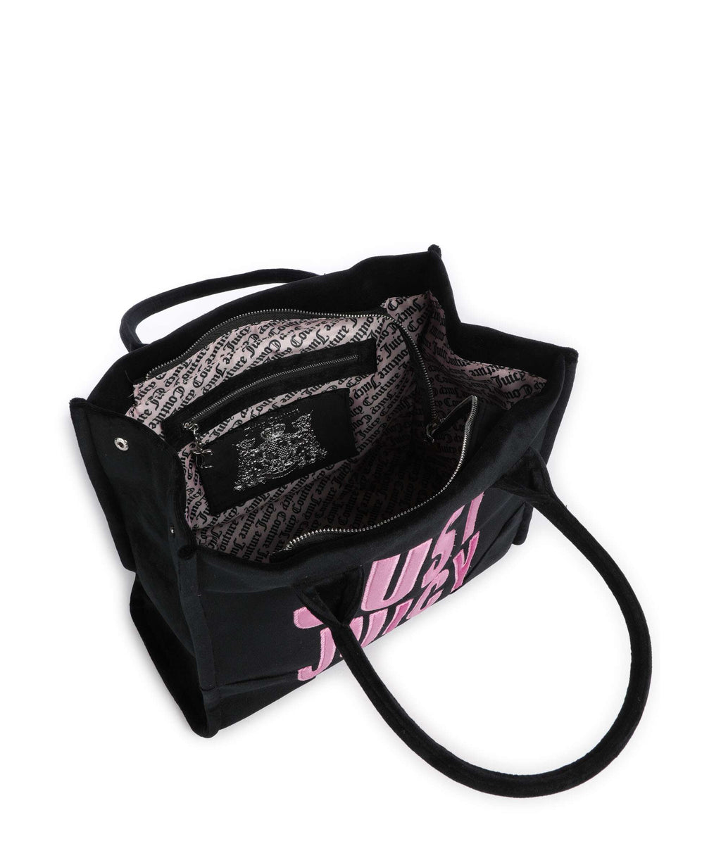 Juicy Couture Iris Patch Velvet L Tote bag black