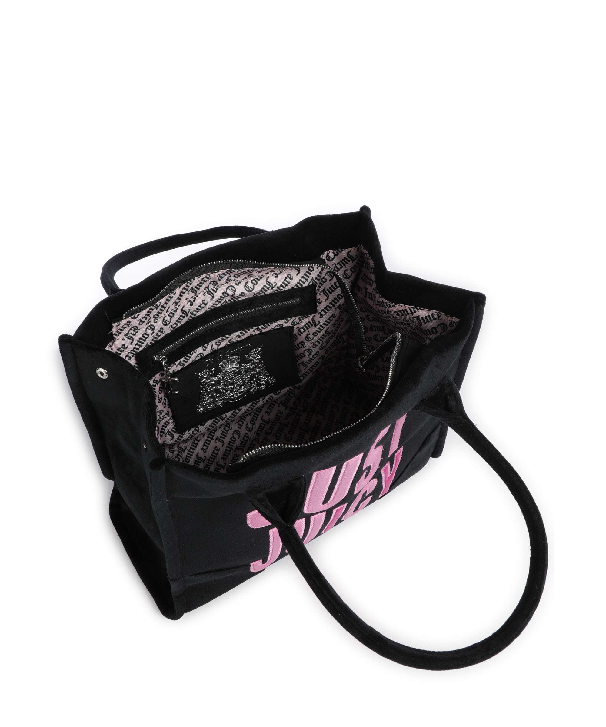 Juicy Couture Iris Patch Velvet L Tote bag black