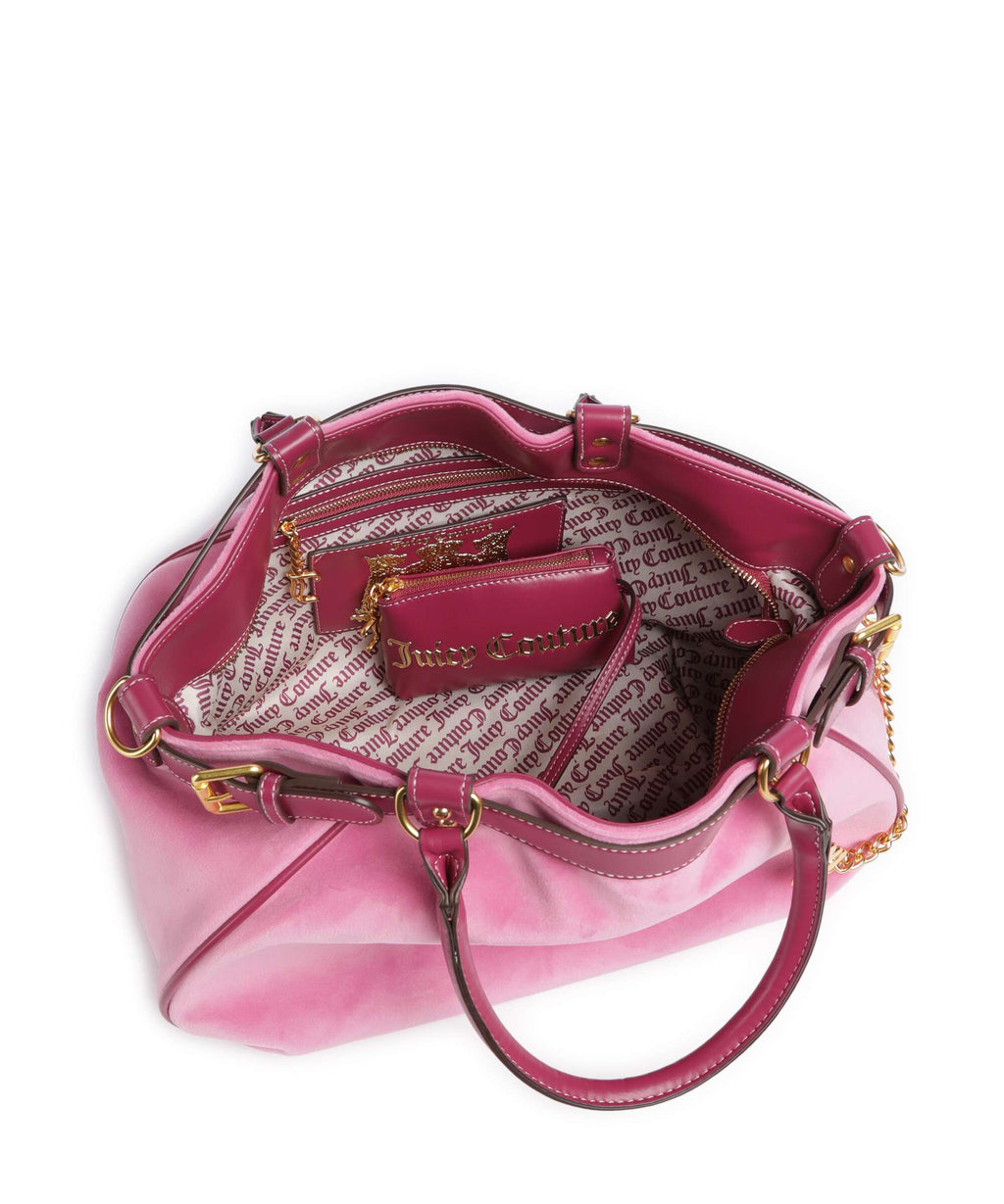 Juicy Couture Twig Narrative Velvet L Tote bag super pink