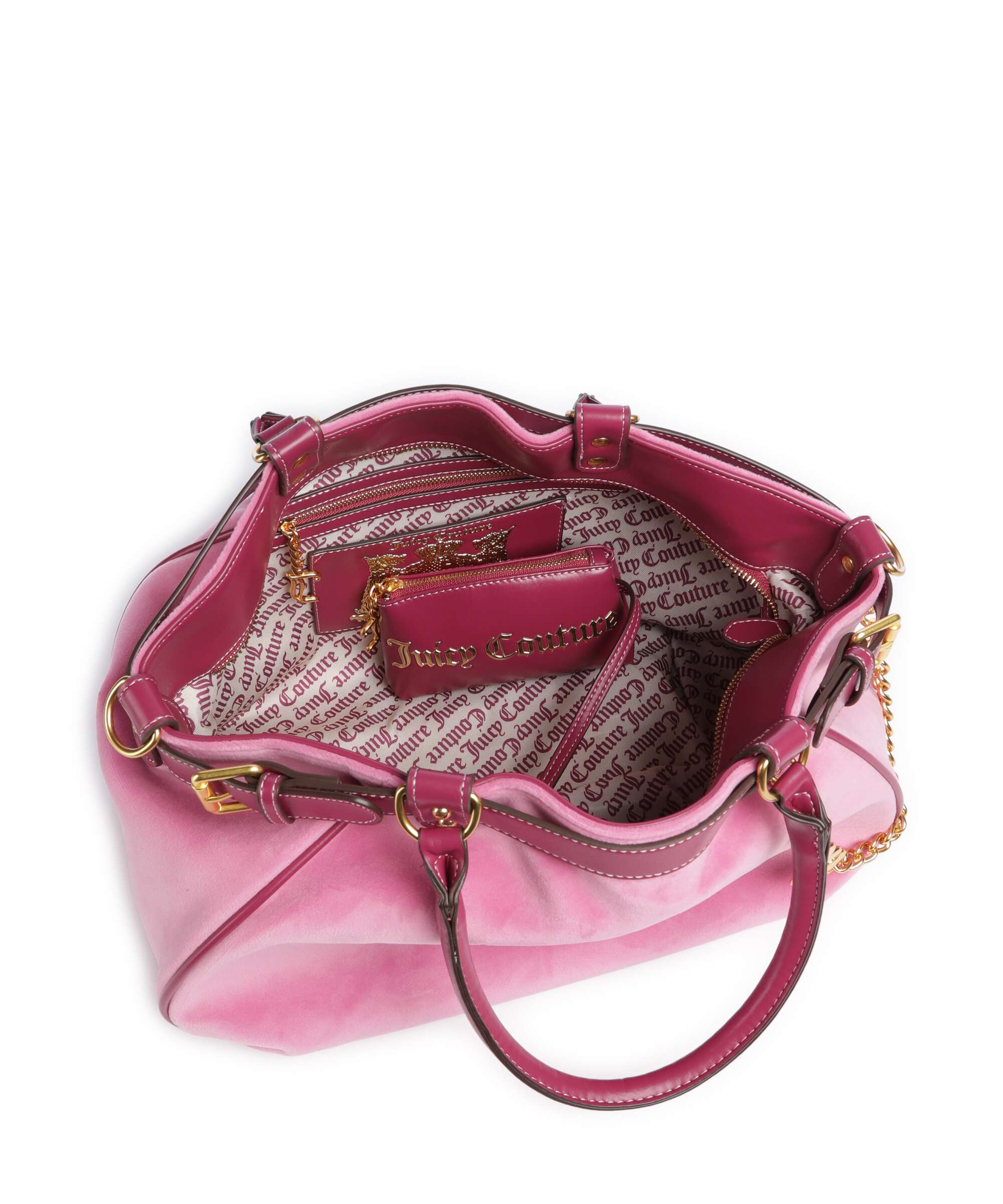 Juicy Couture Twig Narrative Velvet L Tote bag super pink