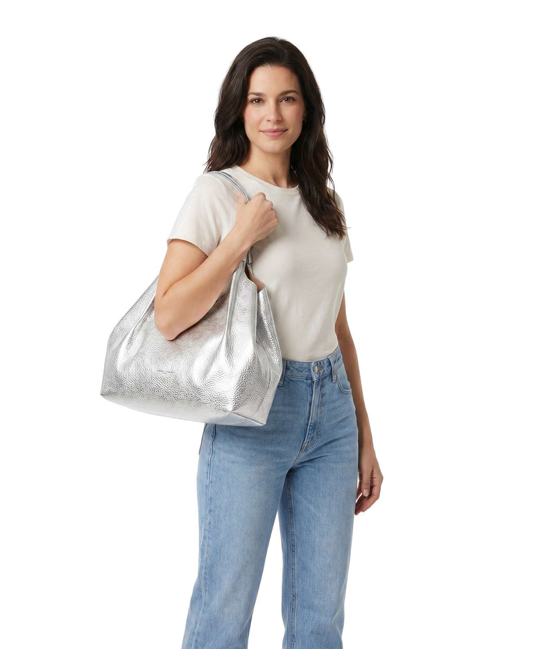 Gianni Chiarini Dua L Hobo bag silver clay