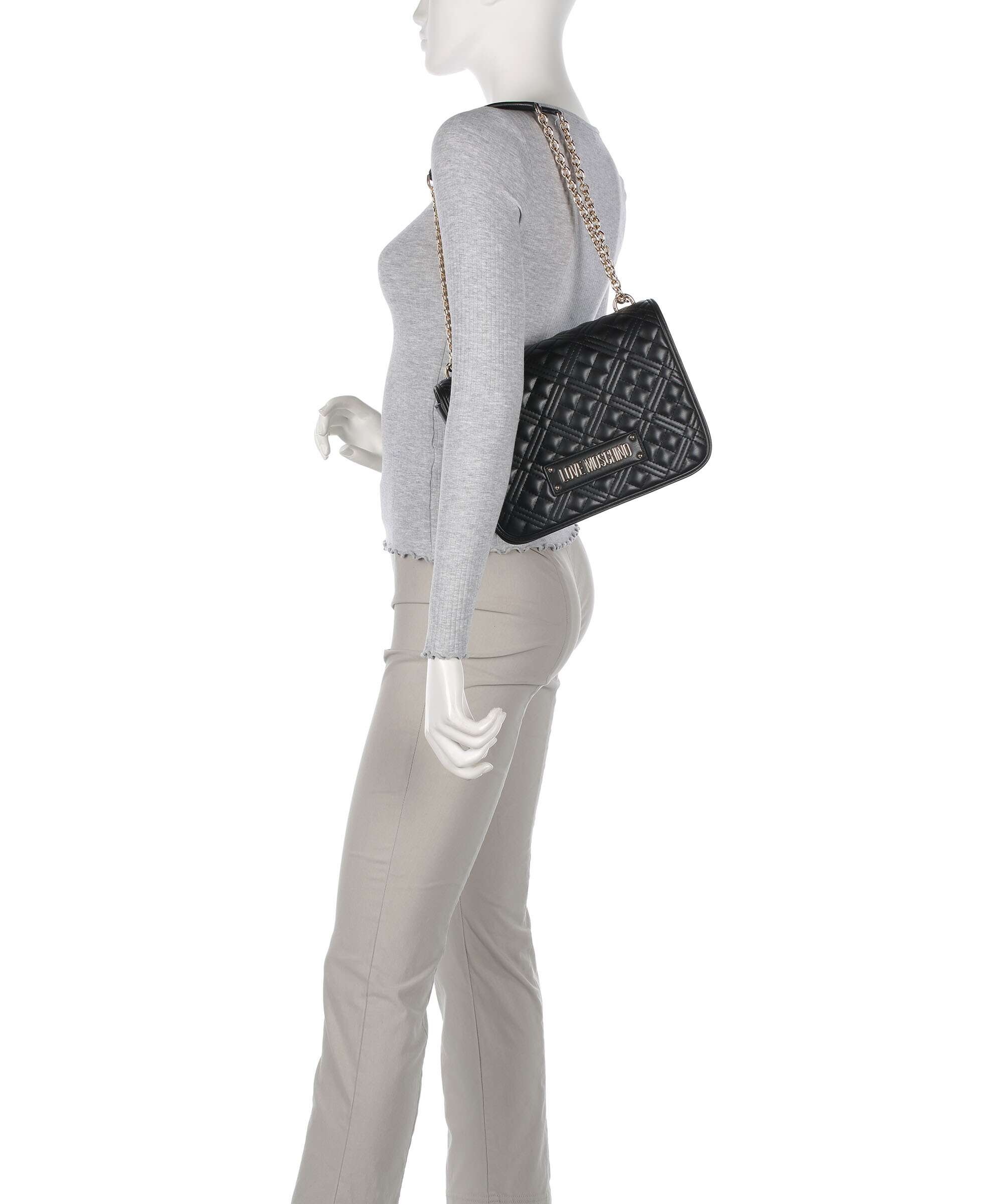 Love Moschino Quilted Laminated Shoulder bag nero