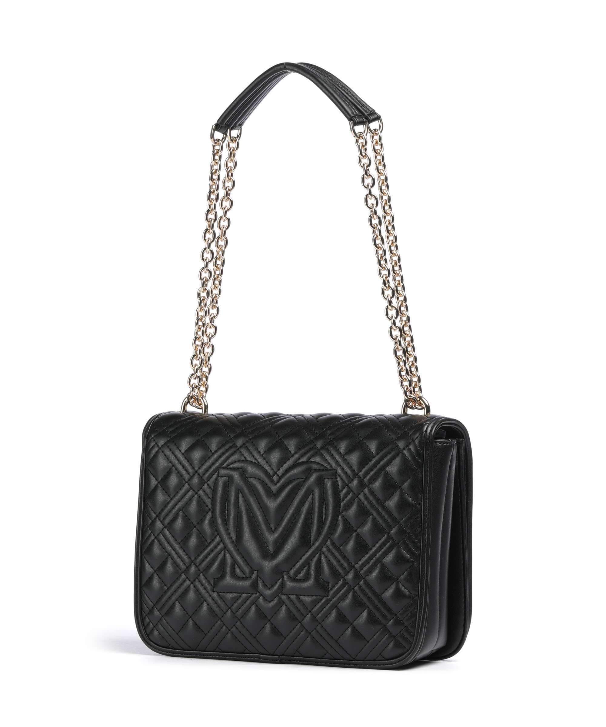 Love Moschino Quilted Laminated Shoulder bag nero
