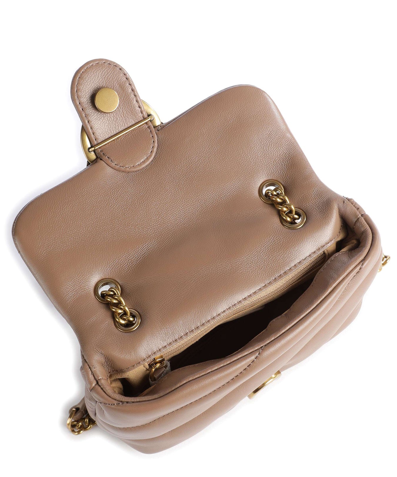 Pinko Love Puff Baby Shoulder bag biscotto zenzero/antique gold