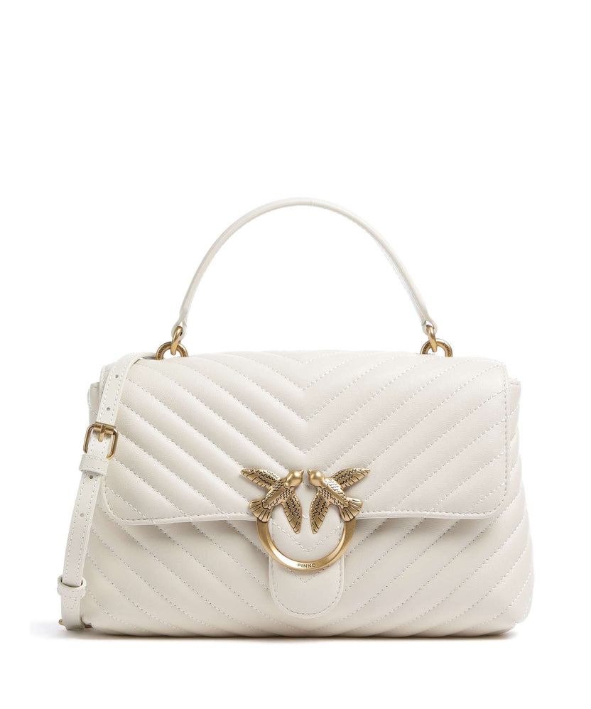 Pinko Love Lady Puff Classic Handbag bianco seta/antique gold