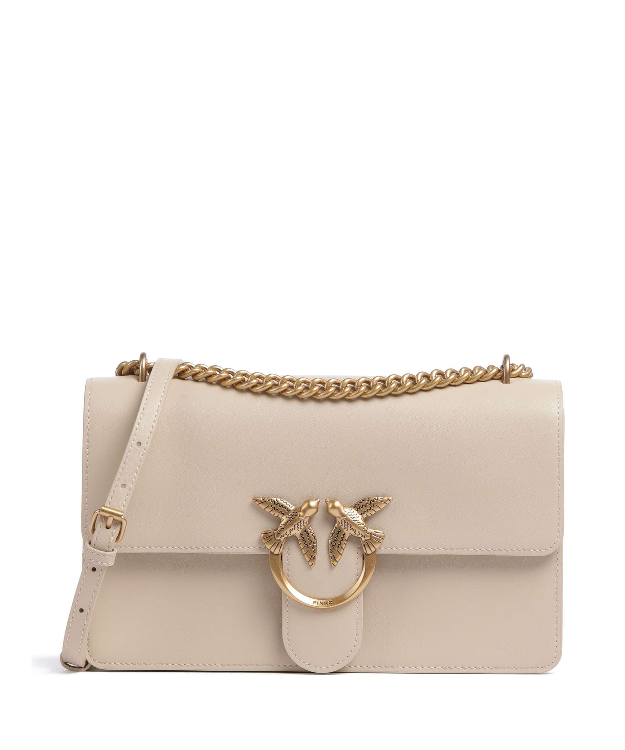 Pinko Love One Classic Shoulder bag beige/grigio fumo/antique gold