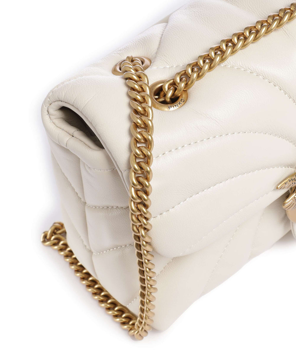Pinko Love Puff Mini Shoulder bag bianco seta/antique gold