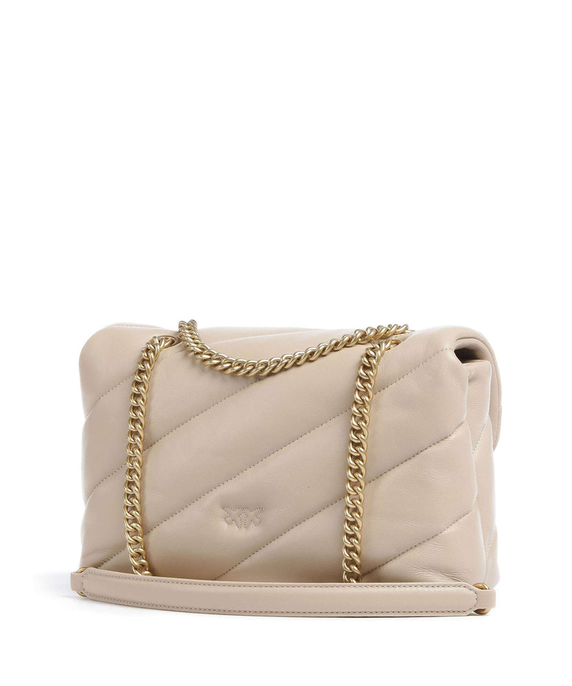 Pinko Love Puff Classic Shoulder bag beige/grigio fumo/antique gold