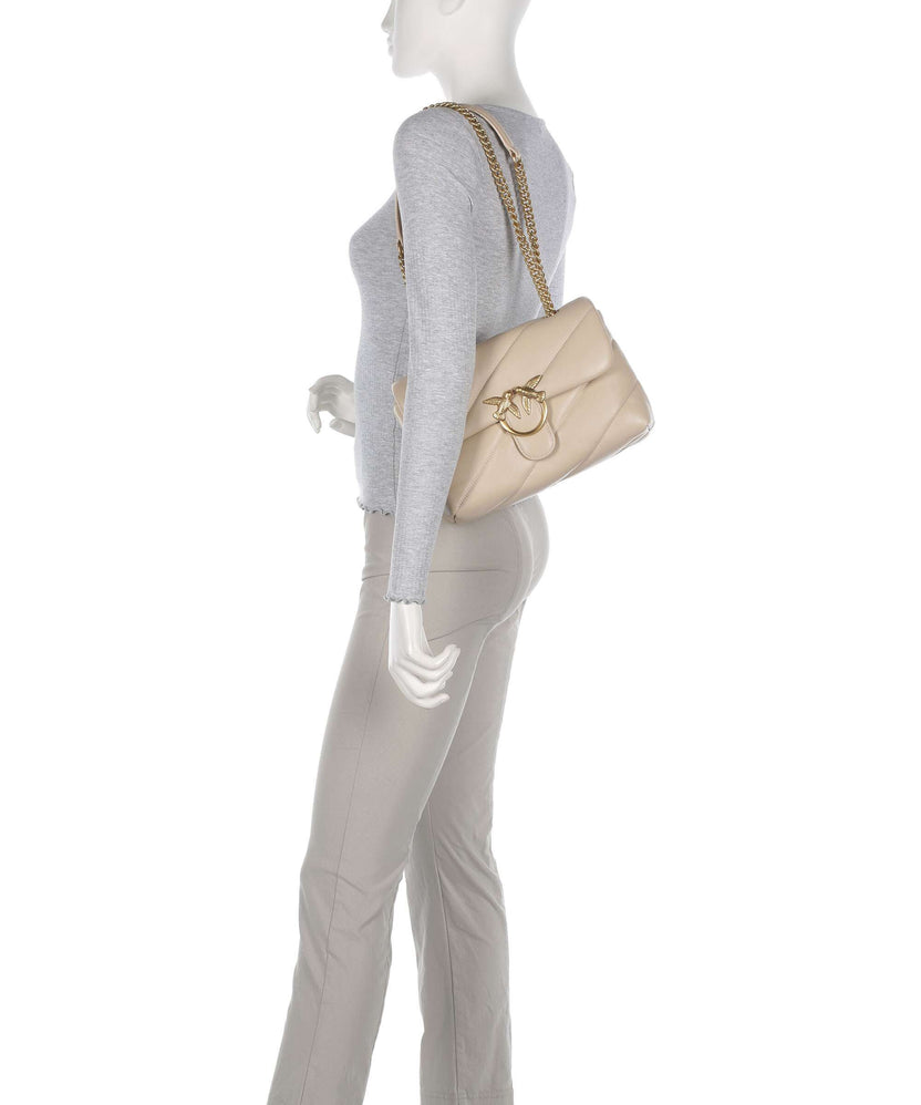 Pinko Love Puff Classic Shoulder bag beige/grigio fumo/antique gold