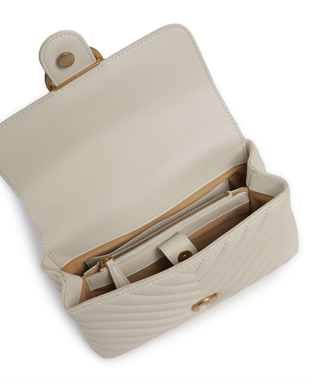 Pinko Love Lady Puff Mini Handbag bianco seta/antique gold