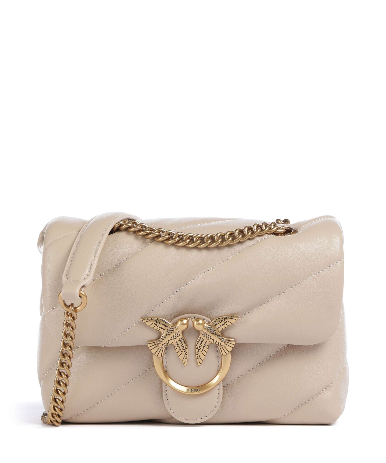 Pinko Love Puff Mini Shoulder bag beige/grigio fumo/antique gold