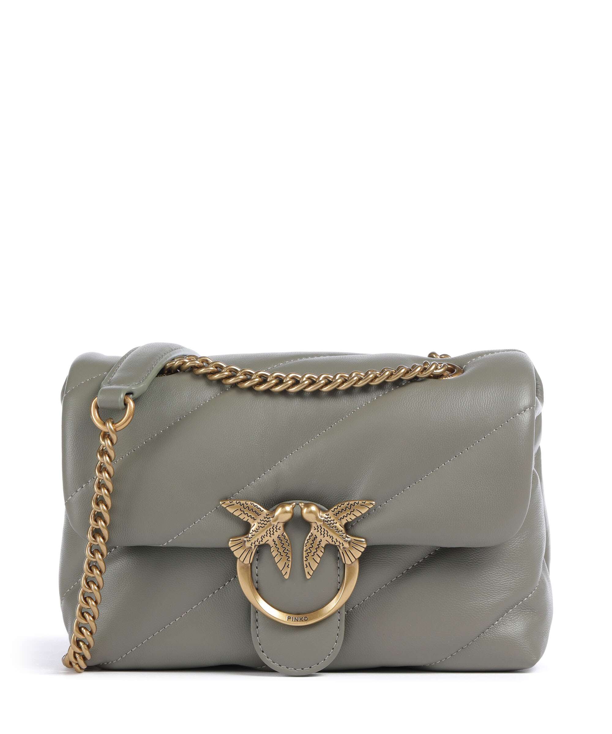 Pinko Love Puff Mini Shoulder bag verde vertiver/antique gold